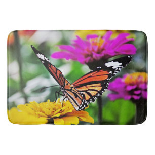 Butterfly on Flowers #2 Bath Mat