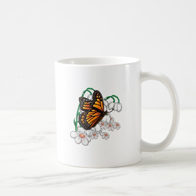 Butterfly on flowers coffee mug (Right)