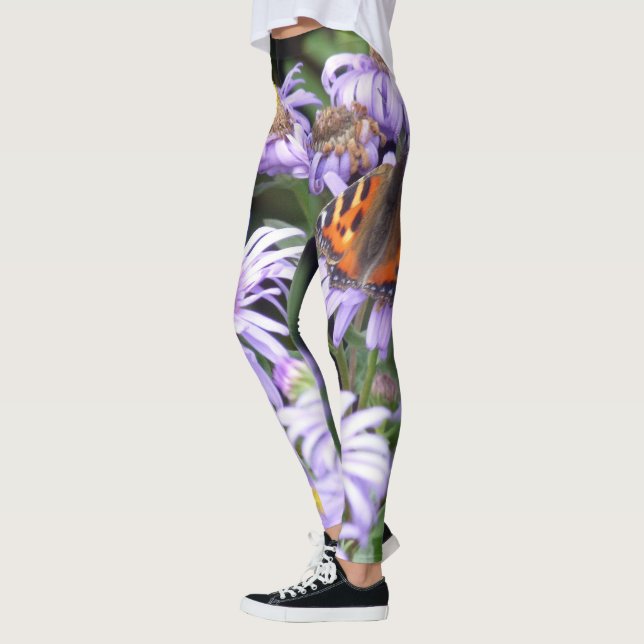 Butterfly On Flowers Leggings (Left)