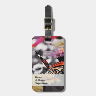 Butterfly on Flowers Luggage Tag