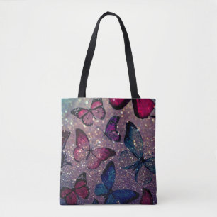 Butterfly on Glitter Tote Bag