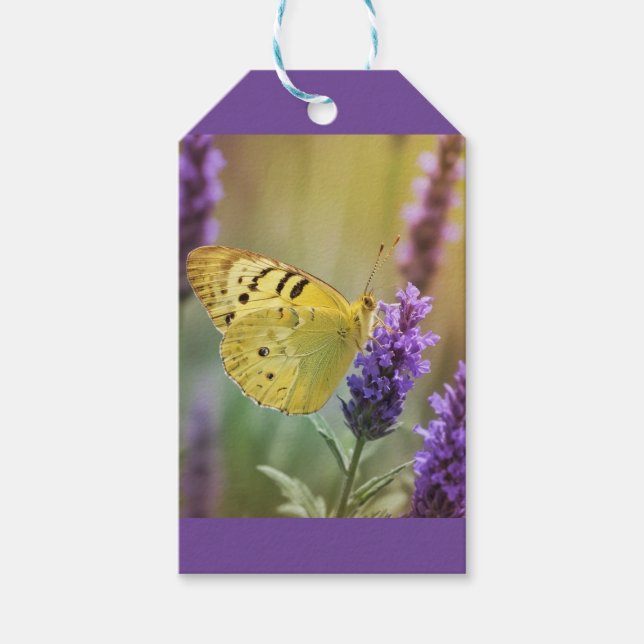 Butterfly on Lavender Gift Tags (Front)