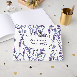 Butterfly On Lavender Memorial Service Guest Book