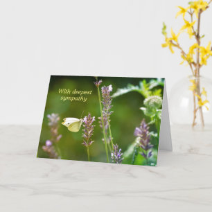 Butterfly on lavender - With deepest sympathy Card