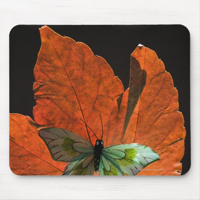 Butterfly on leaf 2 mouse pad (Front)