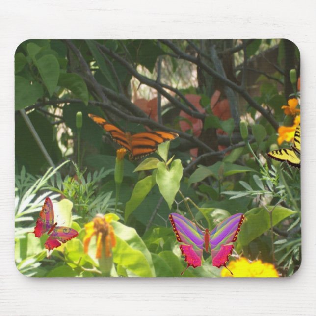 Butterfly On Leaves Mousepad (Front)