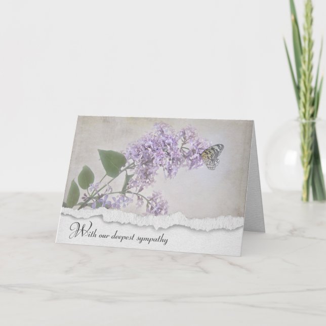 Butterfly On Lilac Sympathy Card (Front)