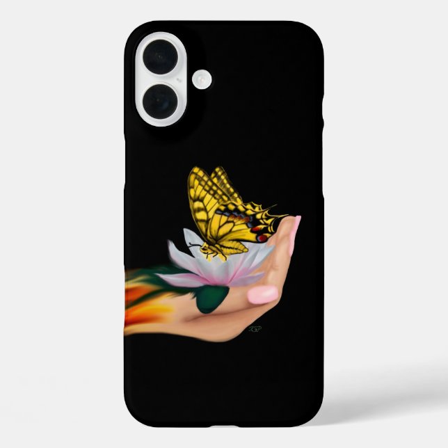 Butterfly on Lotus Bloom Case-Mate iPhone Case (Back)