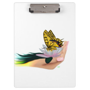 Butterfly on Lotus Bloom Clipboard