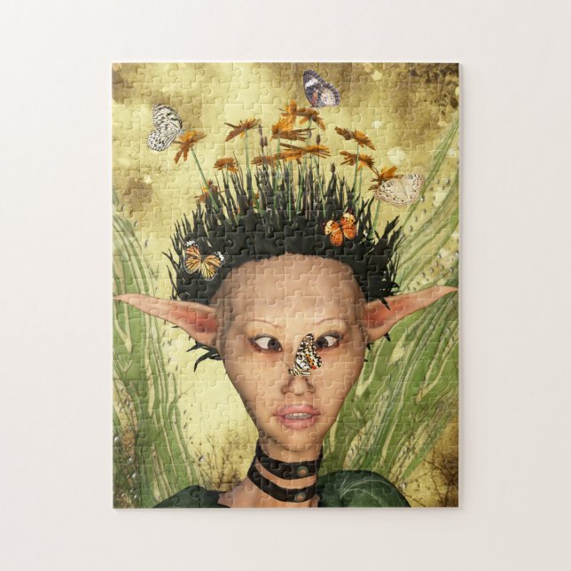 butterfly on my nose jigsaw puzzle (Vertical)