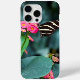 Butterfly on Pink Flower Photography iPhone 15 Pro Max Case