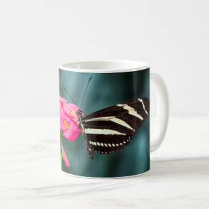 Butterfly on Pink Flower Photography Coffee Mug