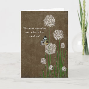 Butterfly On Puff Flower Sympathy  Card