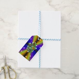 Butterfly on purple yellow Rainbow Gift Tags
