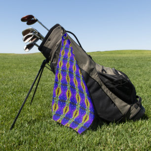 Butterfly on purple yellow Rainbow Golf Towel