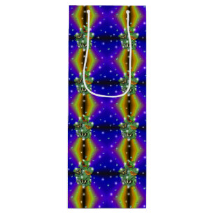 Butterfly on purple yellow Rainbow Wine Gift Bag