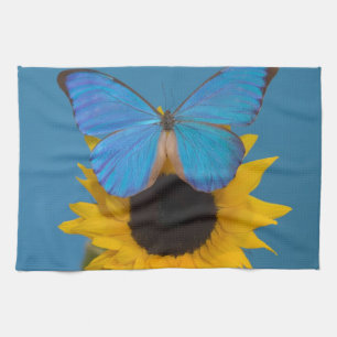 Butterfly on Sunflower Tea Towel