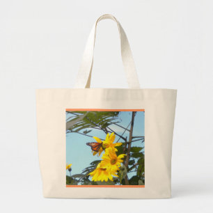 Butterfly on Sunflowers Tote Bag