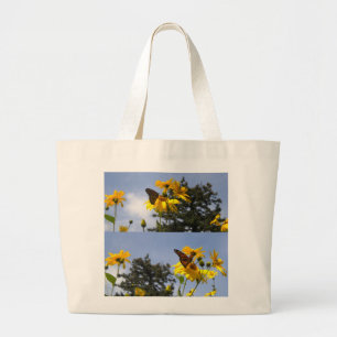 Butterfly on the Sunflower Tote Bag