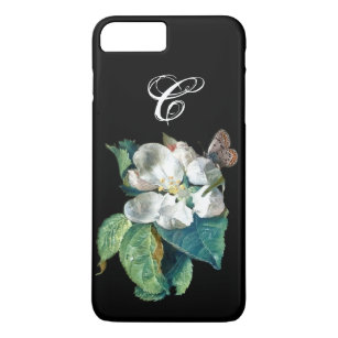 BUTTERFLY ON THE WHITE FLOWER , FLORAL MONOGRAM Case-Mate iPhone CASE