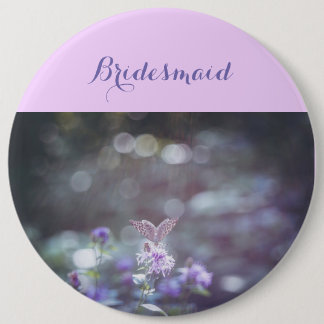 Butterfly on the wild flowers 6 cm round badge