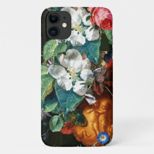 BUTTERFLY ON WHITE FLOWERS Floral iPhone 11 Case
