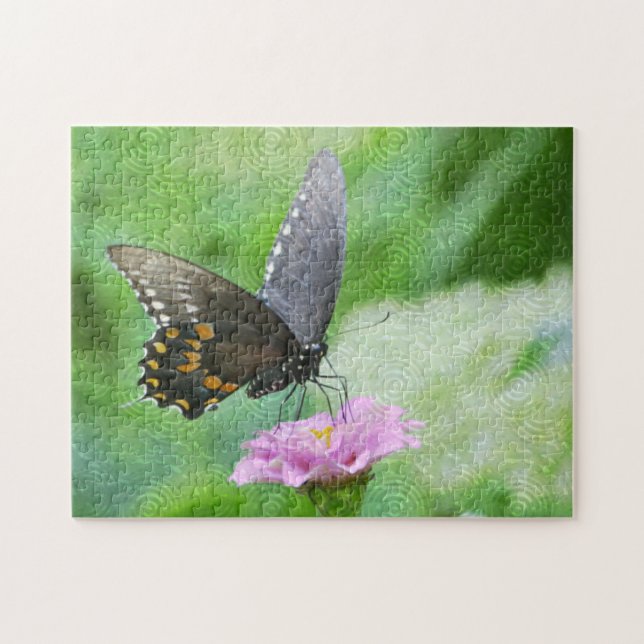 Butterfly on Zinnia Puzzle (Horizontal)