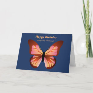 Butterfly Orange Pink and Black Custom Recipient Card