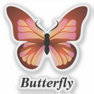 Butterfly Orange Pink Black