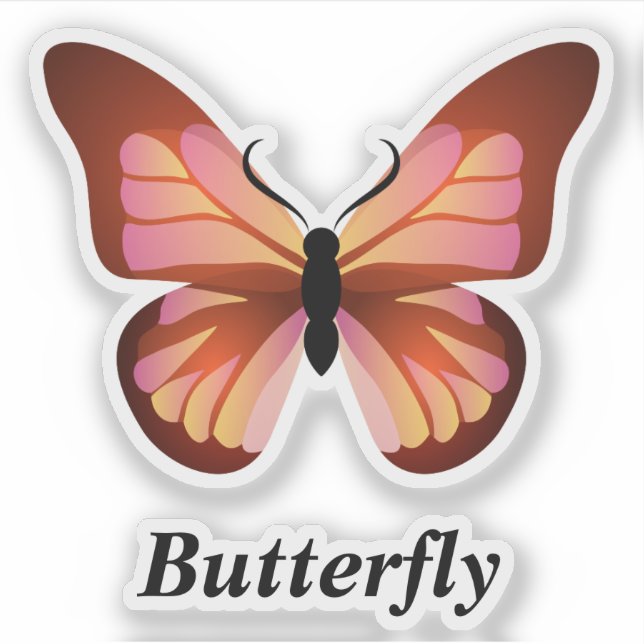 Butterfly Orange Pink Black (Front)