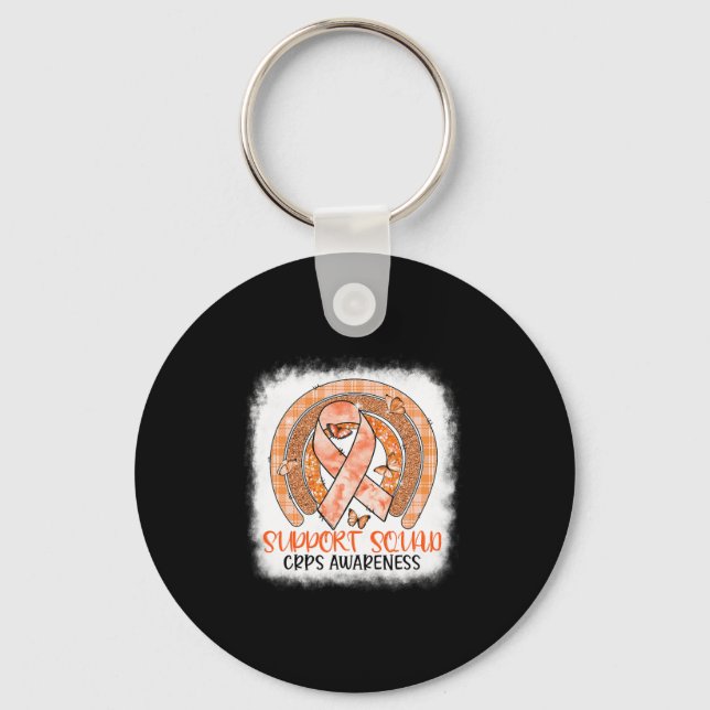 Butterfly Orange Rainbow Support Squad Crps Awaren Key Ring (Front)