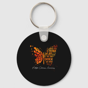 Butterfly Orange Ribbon Multiple Sclerosis Awarene Key Ring