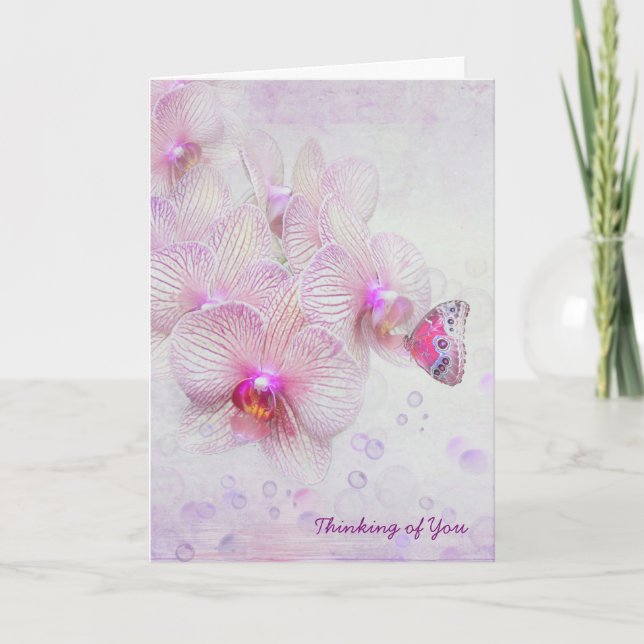 Butterfly Orchid Thinking of You Card (Front)
