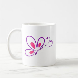 Butterfly Outline Illustration Minimal Line Art Coffee Mug