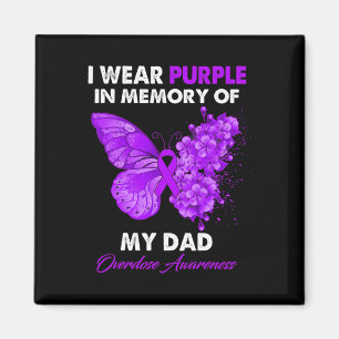 Butterfly Overdose Awareness I Wear Purple For My  Magnet