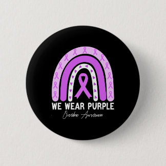 Butterfly Overdose Awareness Month Purple Ribbon 6 Cm Round Badge