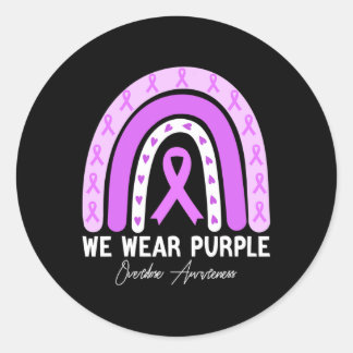 Butterfly Overdose Awareness Month Purple Ribbon  Classic Round Sticker