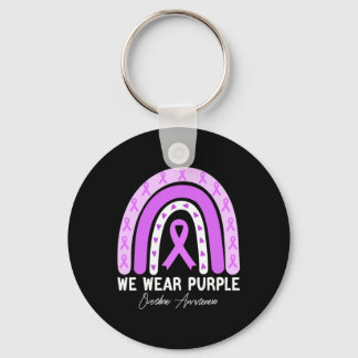 Butterfly Overdose Awareness Month Purple Ribbon Key Ring