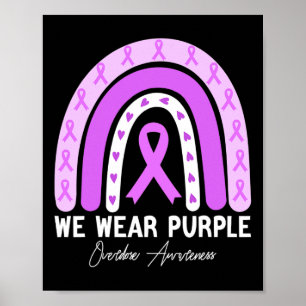 Butterfly Overdose Awareness Month Purple Ribbon  Poster