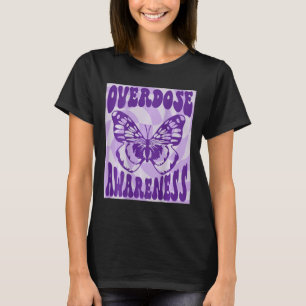 Butterfly Overdose Awareness Purple Ribbon T-Shirt