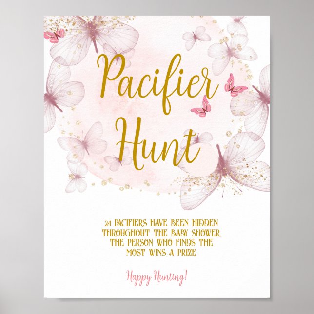  Butterfly Pacifier Hunt Game Sign (Front)