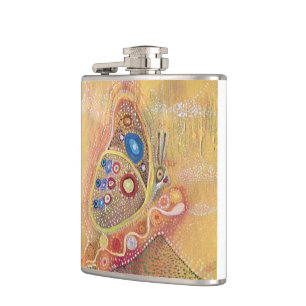 Butterfly painting flask