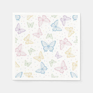 Butterfly Paper Napkins, Pastel Garden Party Napkin