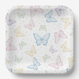 Butterfly Paper Plates, Garden Party Supplies Plate