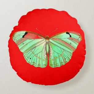 Butterfly Papillon Round Pillow
