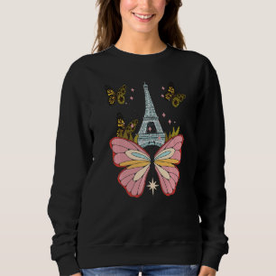Butterfly Paris Night Sky Eiffel Tower Love French Sweatshirt
