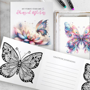Butterfly Party Favour Colouring and Journalling Tri-Fold Invitation