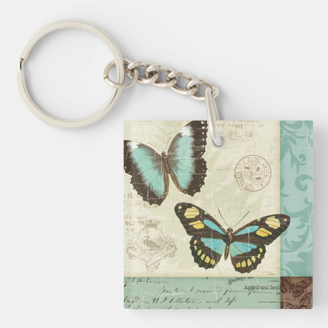 Butterfly Patchwork Key Ring (Front)