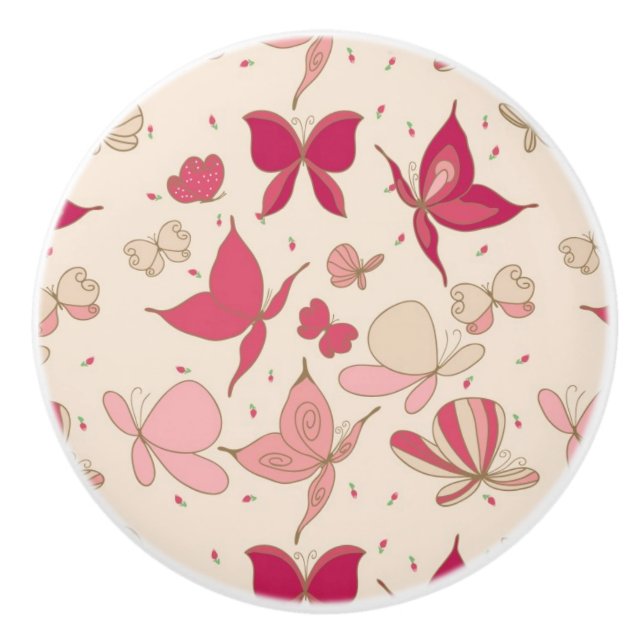 butterfly pattern 2 ceramic knob (Front)