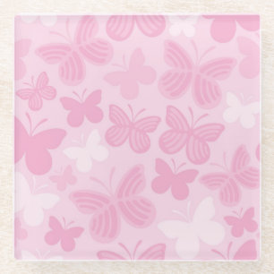 Butterfly pattern 2 glass coaster